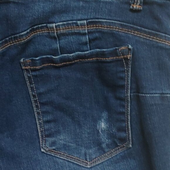 WAX JEAN dark wash blue destroyed skinny stretchy jeans size 13 - Picture 12 of 15